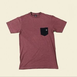 Red Volcom pocket tee